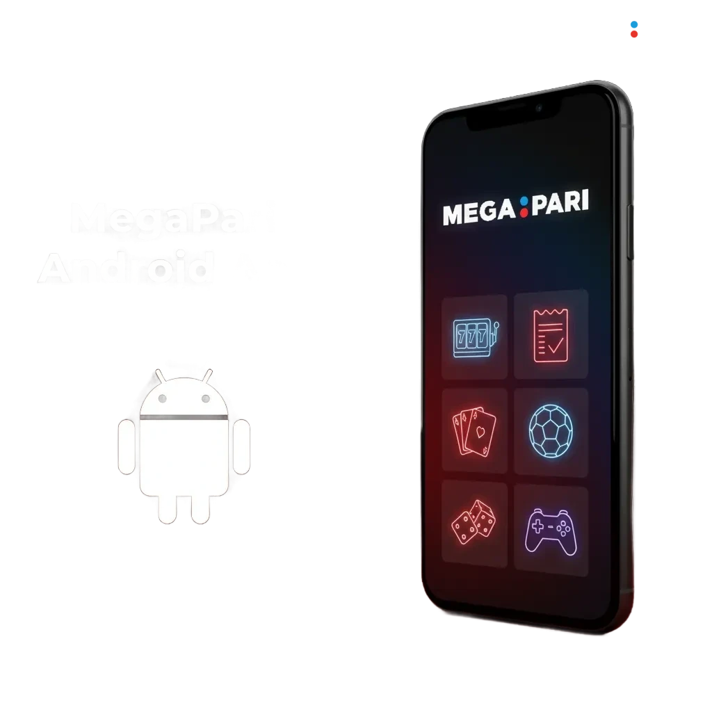 Smartphone displaying MegaPari Android app for betting and casino in Kenya, with steps to install.