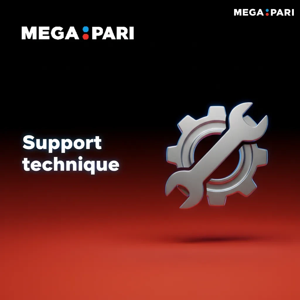 Support technique MegaPari: aide erreurs appareil, jeu, paiement; chat, formulaire; résolutions 15 min à 72 h.