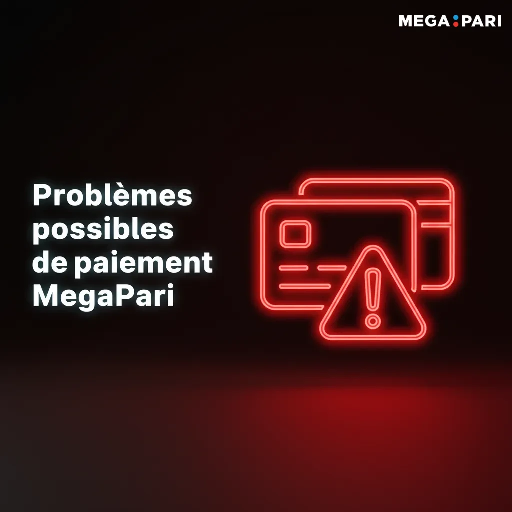 Infographie MegaPari: problèmes de paiement courants et solutions — KYC, référence virement, crypto, eVoucher, limites.