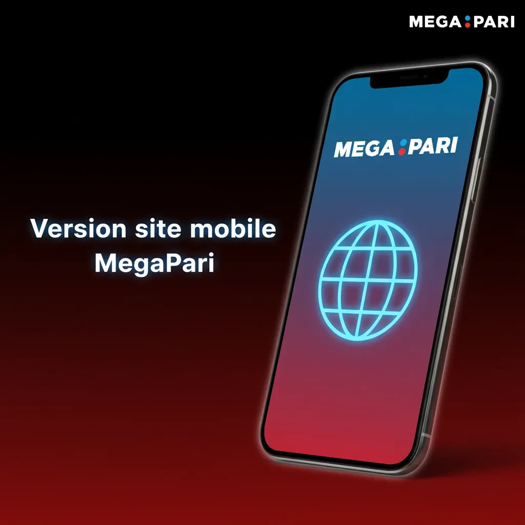 Site mobile MegaPari sur smartphone et tablette: paris, casino, dépôts et retraits, sans téléchargement.