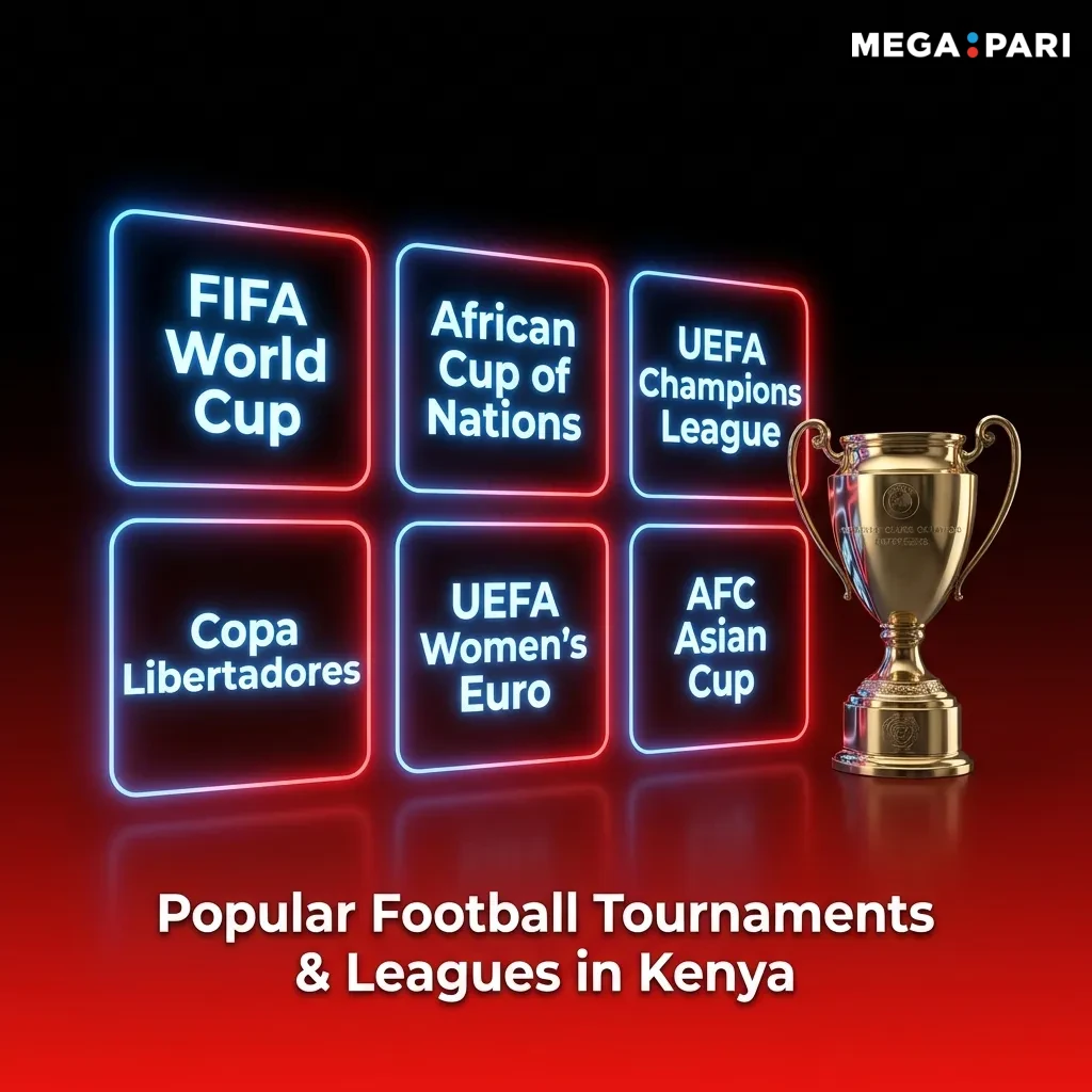 Diverse football leagues and tournaments available for betting in Kenya, from Premier League to local competitions
