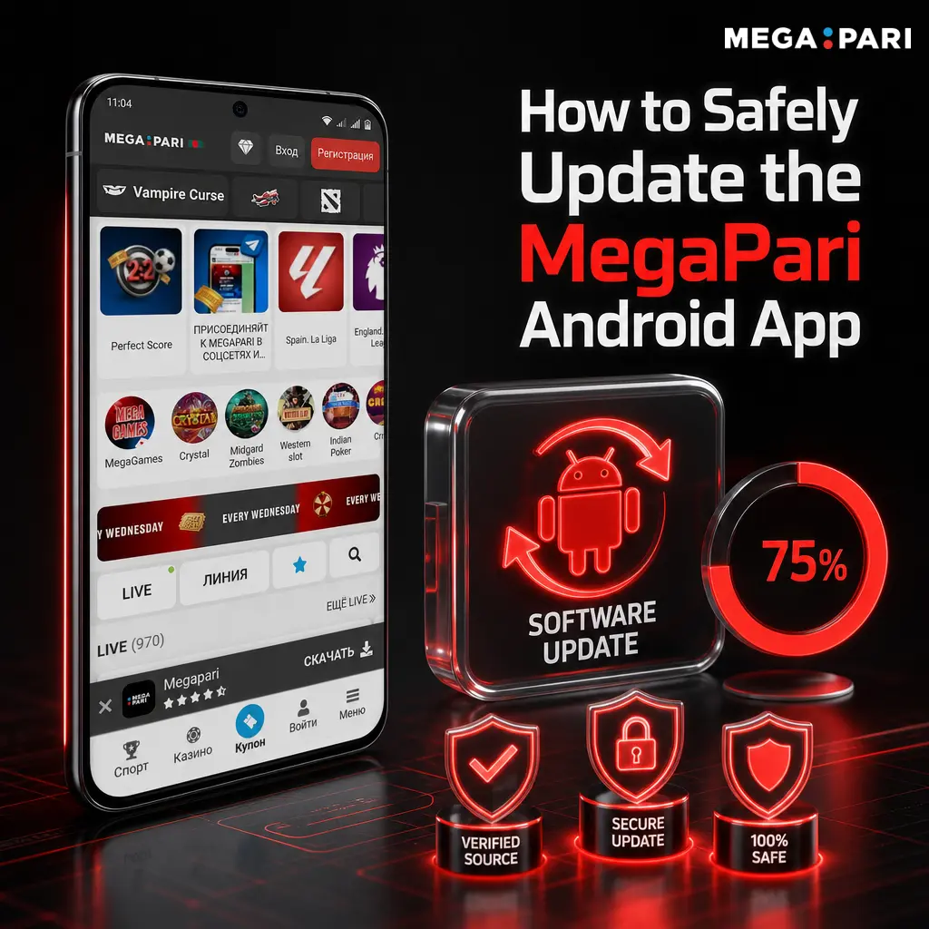 Steps to safely update the MegaPari Android app by downloading and installing the latest APK version securely